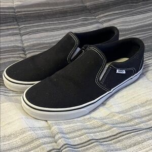 Vans Men's Black Canvas Slip-Ons